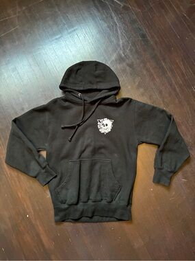 SCW Black Skull Graphic Hooded Sweatshirt, size small